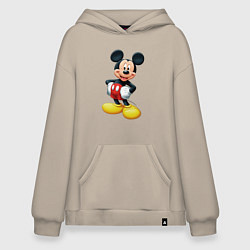 Толстовка-худи оверсайз Микки - мышь, цвет: миндальный