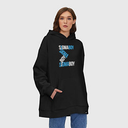 Толстовка-худи оверсайз Sigma boy, цвет: черный — фото 2