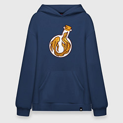 Толстовка-худи оверсайз Золотая рыбка в колбе, цвет: тёмно-синий