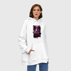 Толстовка-худи оверсайз Кисси Мисси из Poppy Playtime, цвет: белый — фото 2