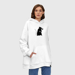 Толстовка-худи оверсайз Gas rat, цвет: белый — фото 2