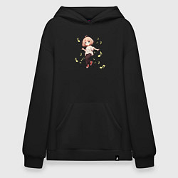 Толстовка-худи оверсайз Танец тиби, цвет: черный