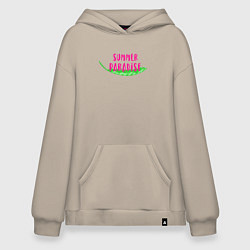 Толстовка-худи оверсайз Летняя благодать, цвет: миндальный