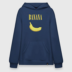 Толстовка-худи оверсайз Nirvana banana, цвет: тёмно-синий