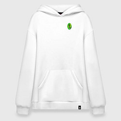 Толстовка-худи оверсайз Зелёный уличный фонарь, цвет: белый