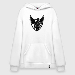 Толстовка-худи оверсайз Огненный страж с крыльями, цвет: белый