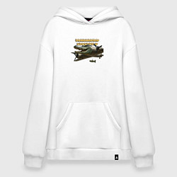 Толстовка-худи оверсайз Bombardino Crocodillo, цвет: белый