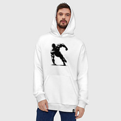 Толстовка-худи оверсайз Отжимание на одной руке, цвет: белый — фото 2