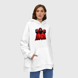 Толстовка-худи оверсайз Стражи - Squid game, цвет: белый — фото 2