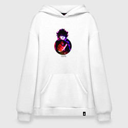 Толстовка-худи оверсайз Anime Mob Psycho 100 Shigeo, цвет: белый