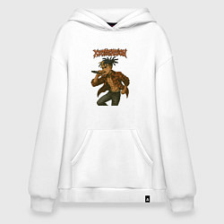 Толстовка-худи оверсайз XXXTentacion в аниме стиле, цвет: белый