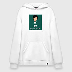 Толстовка-худи оверсайз Squid game 456, цвет: белый