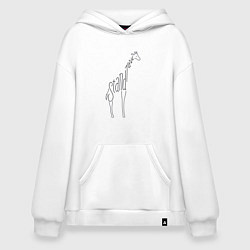 Толстовка-худи оверсайз Оставайся высоким, цвет: белый