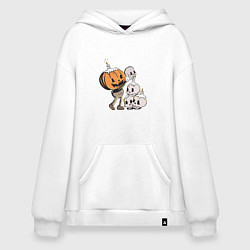 Толстовка-худи оверсайз Ретро хеллоуин, цвет: белый