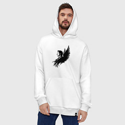 Толстовка-худи оверсайз Фредди Меркьюри с ангельскими крыльями, цвет: белый — фото 2