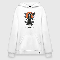 Толстовка-худи оверсайз Эрик Дрейвен - Ворон, цвет: белый