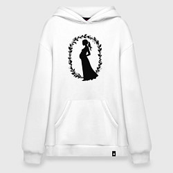 Толстовка-худи оверсайз Беременная грация, цвет: белый