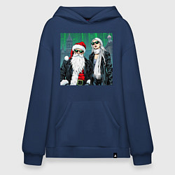 Толстовка-худи оверсайз Дед Морознео и Тригурочка: брутал в городе, цвет: тёмно-синий