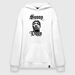 Толстовка-худи оверсайз Snoop Dogg Face, цвет: белый