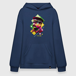 Толстовка-худи оверсайз Stalin Art, цвет: тёмно-синий