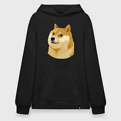 Толстовка-худи оверсайз Doge, цвет: черный