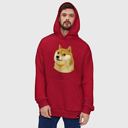 Толстовка-худи оверсайз Doge, цвет: красный — фото 2