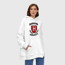 Толстовка-худи оверсайз Harvard University, цвет: белый — фото 2