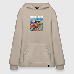 Толстовка-худи оверсайз Radiohead, цвет: миндальный