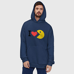 Толстовка-худи оверсайз I love Packman, цвет: тёмно-синий — фото 2