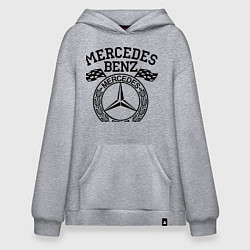 Толстовка-худи оверсайз Mercedes Benz, цвет: меланж