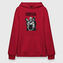 Толстовка-худи оверсайз Nirvana Group, цвет: красный