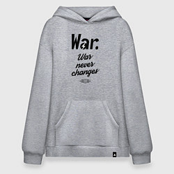 Толстовка-худи оверсайз War never changes, цвет: меланж