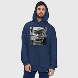 Толстовка-худи оверсайз Абстракция Дали, цвет: тёмно-синий — фото 2