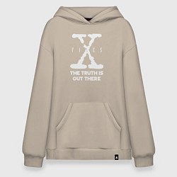 Толстовка-худи оверсайз X-Files: Truth is out there, цвет: миндальный