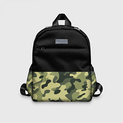 Детский рюкзак Камуфляж: черный/хаки, цвет: 3D-принт