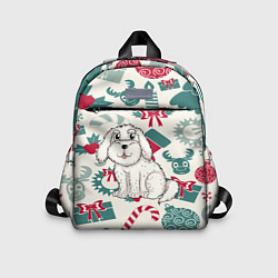 Детский рюкзак Новогодний щенок, цвет: 3D-принт