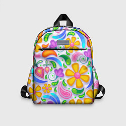 Детский рюкзак Абстракция и цветы, цвет: 3D-принт