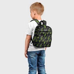Детский рюкзак Зеленые молнии паттерн, цвет: 3D-принт — фото 2