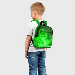 Детский рюкзак ОГОНЬ GREEN NEON, цвет: 3D-принт — фото 2