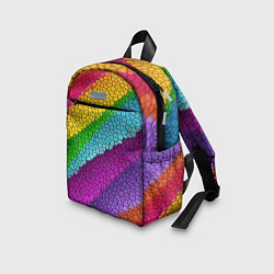 Детский рюкзак Яркая мозаика радуга диагональ, цвет: 3D-принт — фото 2