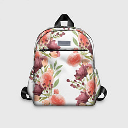 Детский рюкзак Цветы на белом, цвет: 3D-принт