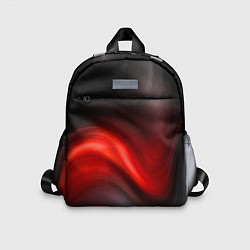 Детский рюкзак BLACK RED WAVES АБСТРАКЦИЯ, цвет: 3D-принт