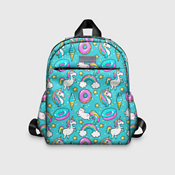 Детский рюкзак Turquoise unicorn, цвет: 3D-принт