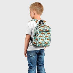 Детский рюкзак Цветы и Тигр Паттерн, цвет: 3D-принт — фото 2