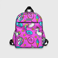 Детский рюкзак Единороги с пончиками, цвет: 3D-принт