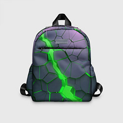 Детский рюкзак ЗЕЛЕНЫЙ РАЗЛОМ 3Д РАЗЛОМ, цвет: 3D-принт
