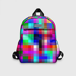 Детский рюкзак РАЗНОЦВЕТНЫЕ ПИКСЕЛИ КУБЫ, цвет: 3D-принт