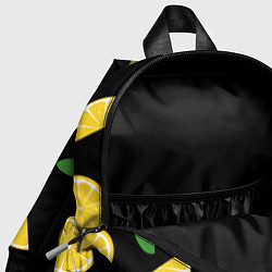 Детский рюкзак Лимоны на чёрном, цвет: 3D-принт — фото 2