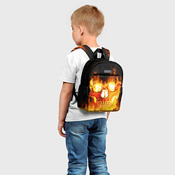 Детский рюкзак Огненный череп, цвет: 3D-принт — фото 2