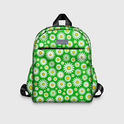Детский рюкзак Ромашки на зелёном фоне, цвет: 3D-принт